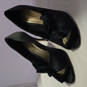 Ann Marina black satin pumps